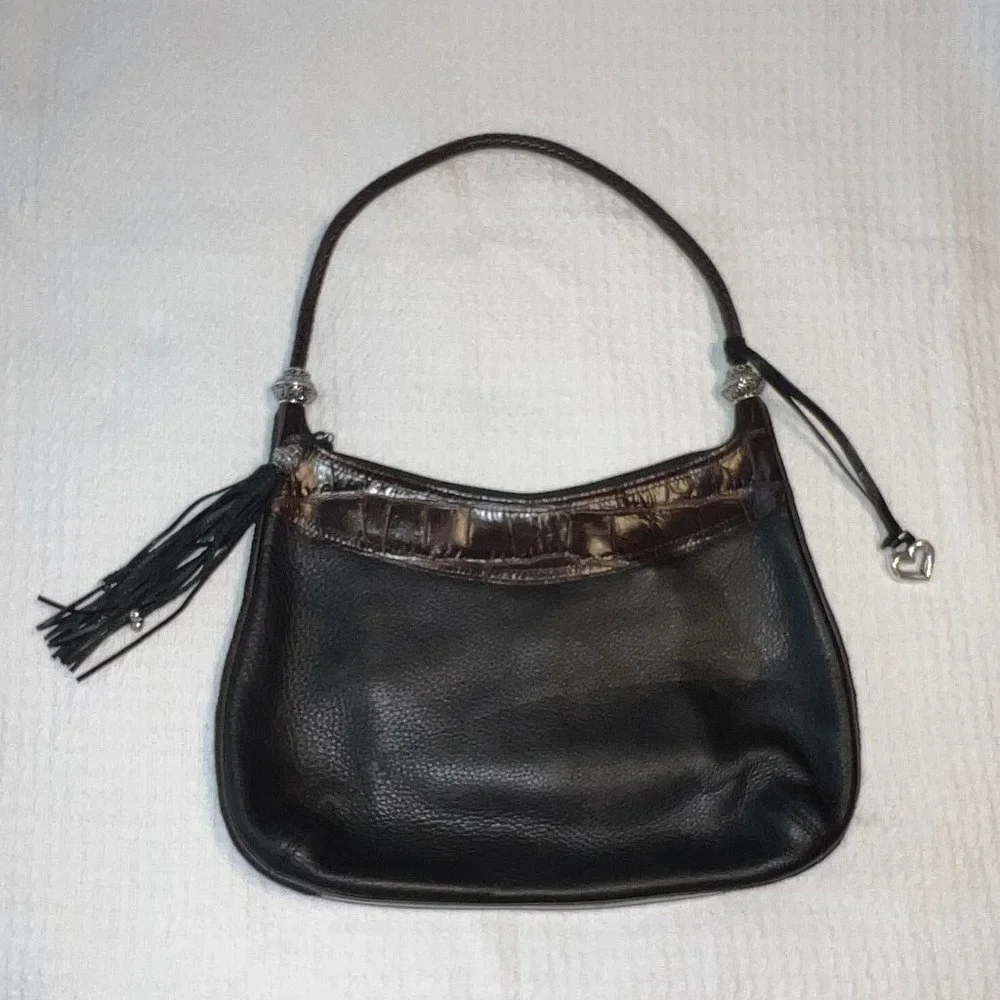 Brighton Black & Chocolate Hobo Bag